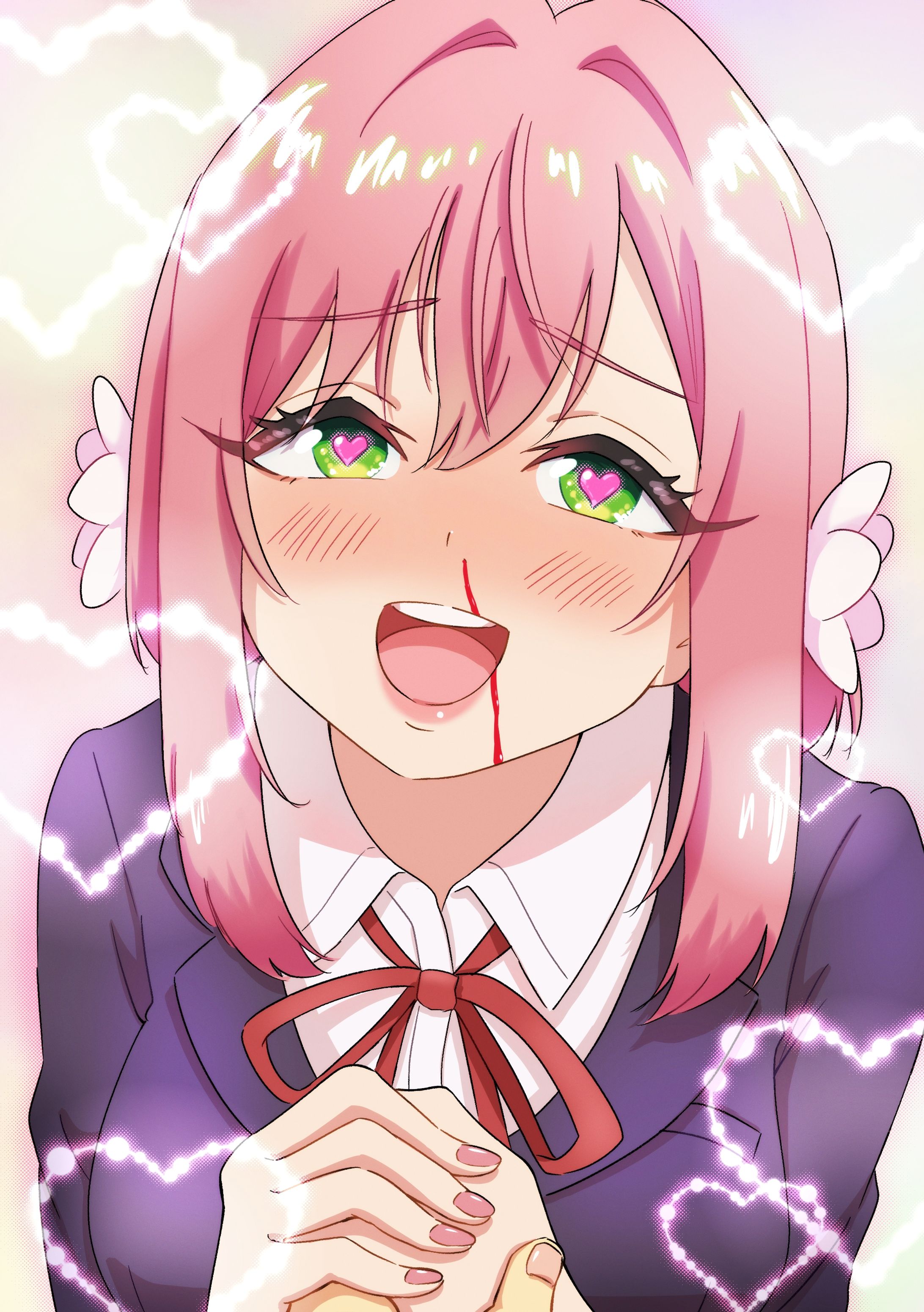 羽香里、鼻血-1