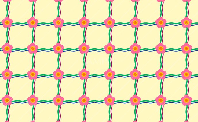 【パターン】レトロフラワー1