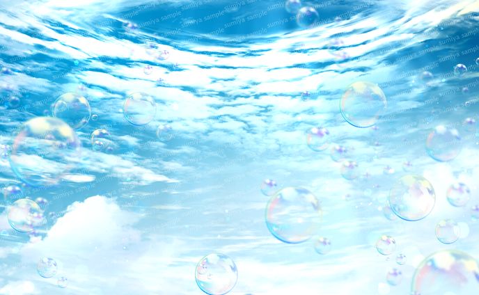 空とシャボン玉　背景イラスト