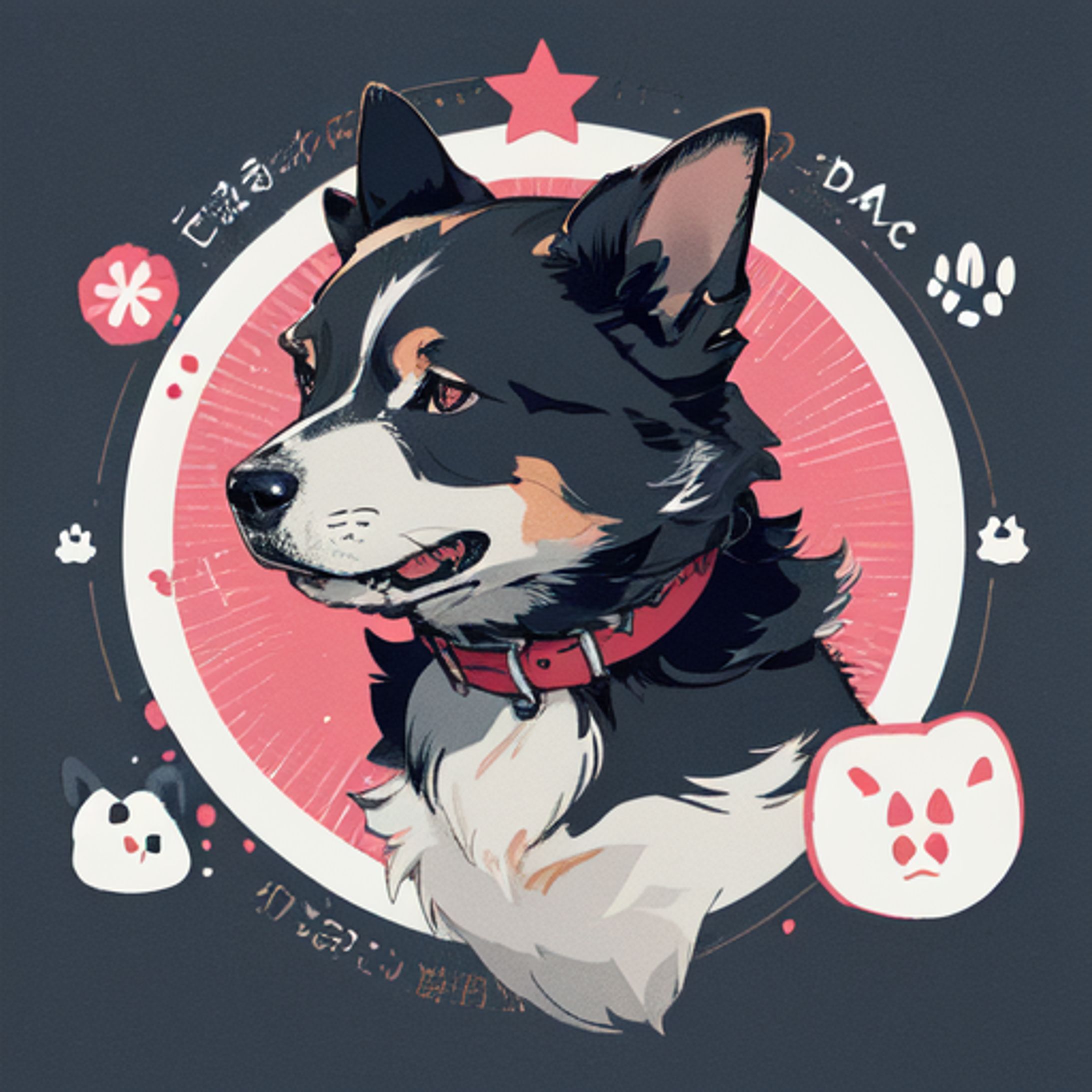 2D犬のロゴ、アイコン-1