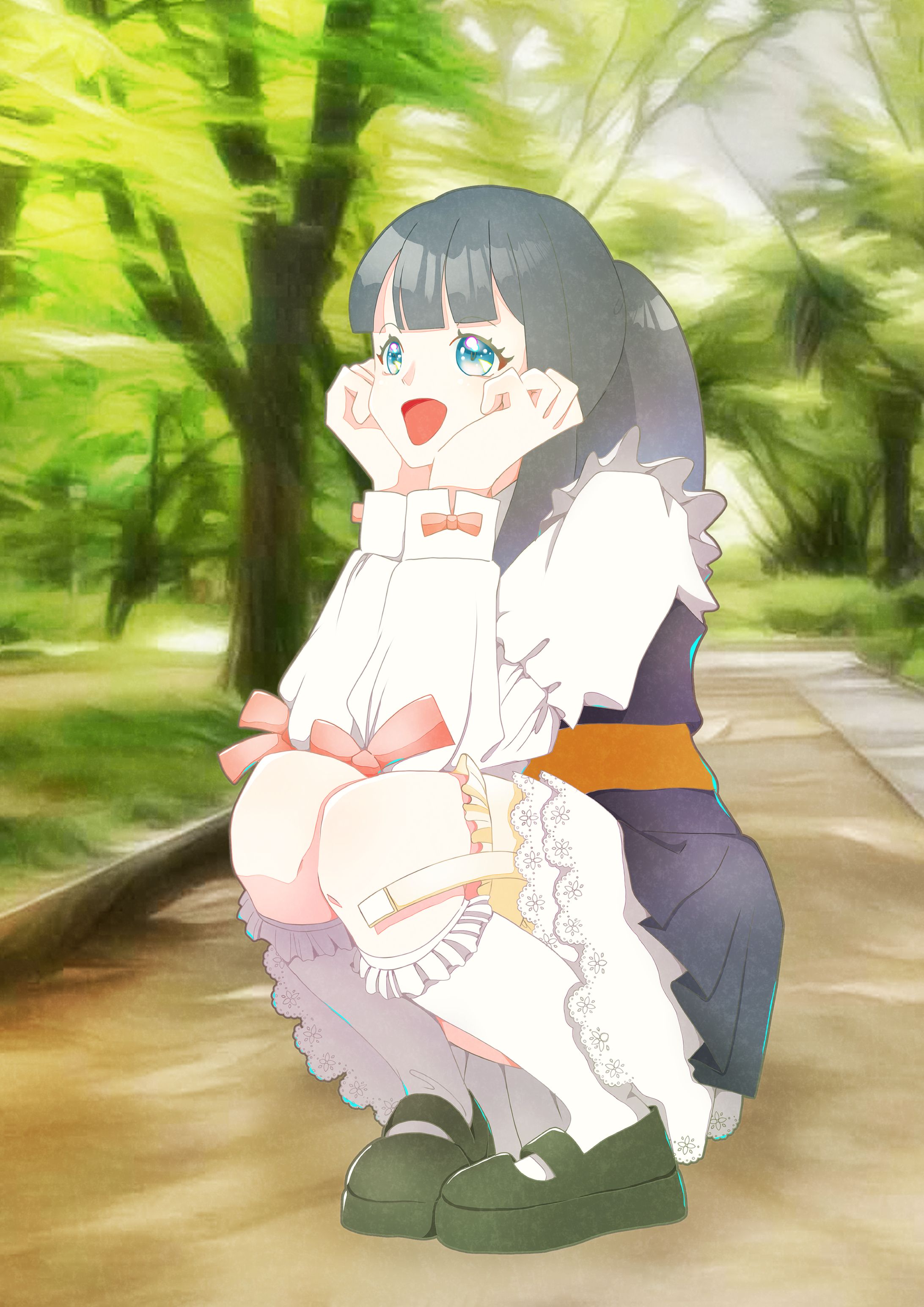しゃがみ込む女の子-1