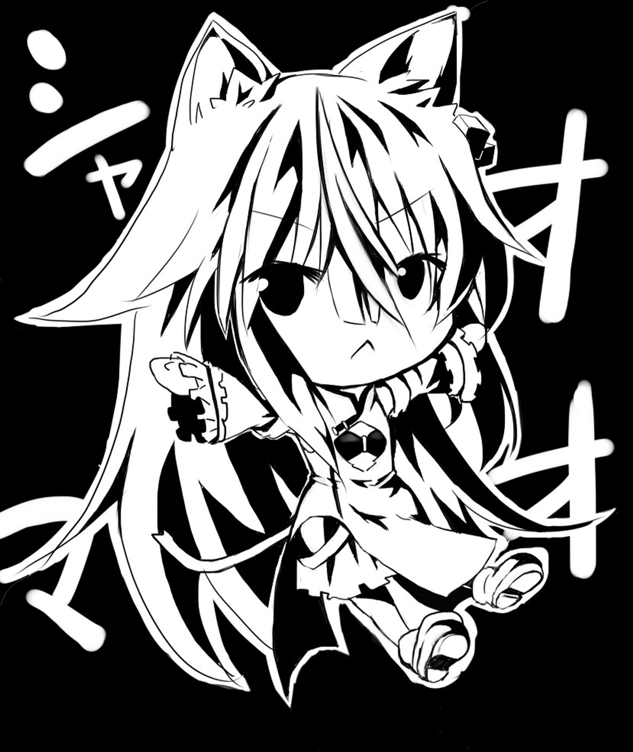 モノクロお絵描き-1