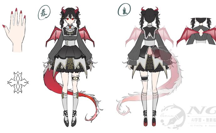 キャラクターデザイン(2面図) 