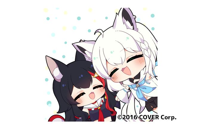 ホロライブ 白上フブキ、大神ミオ　オリジナル楽曲イラスト