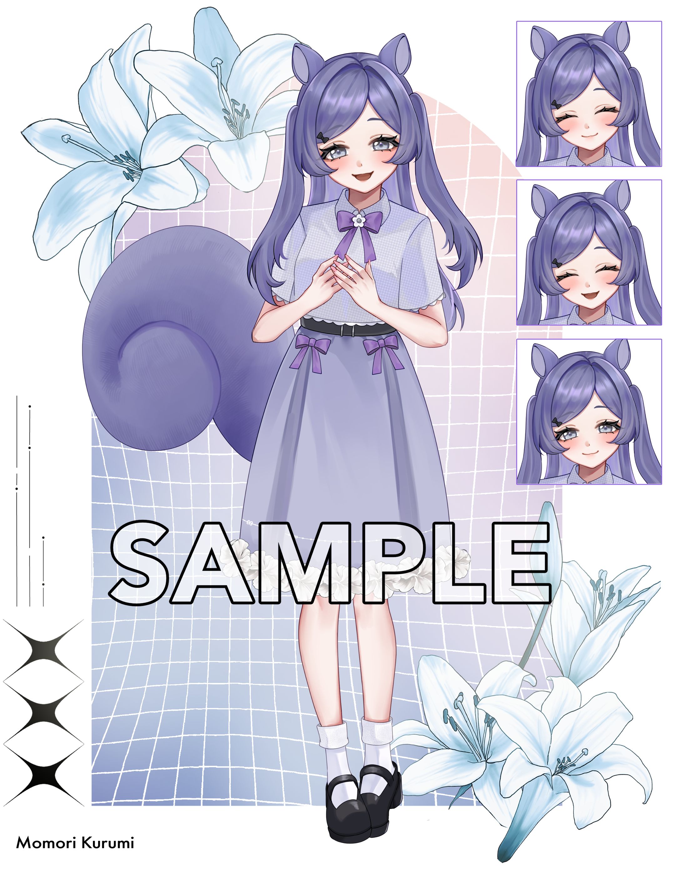 【ご依頼】87project所属 苺森くるみ様:デザイン・立ち絵・表情差分-1