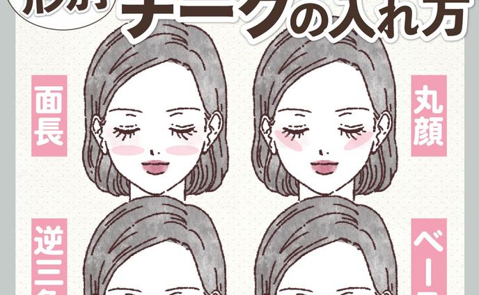 【顔の形別】チークの入れ方