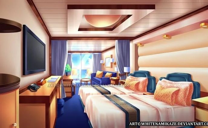 Commission for a private client
Cruise cabin room interior background art in Day, night with light on, and rainy night version

DeviantArt : http://fav.me/934684236

Pixiv : https://www.pixiv.net/en/artworks/102295323

COMMISSION OPEN : http://fav.me/d8qyc2q

#Digital2D #EnvironmentalConceptArtDesign #AnimeManga #anime #digital #commissisonopen #whitenamikaze #art #originalcharacter #interior #background #cruise #cabin #room #ship #weather #rainy #night #day