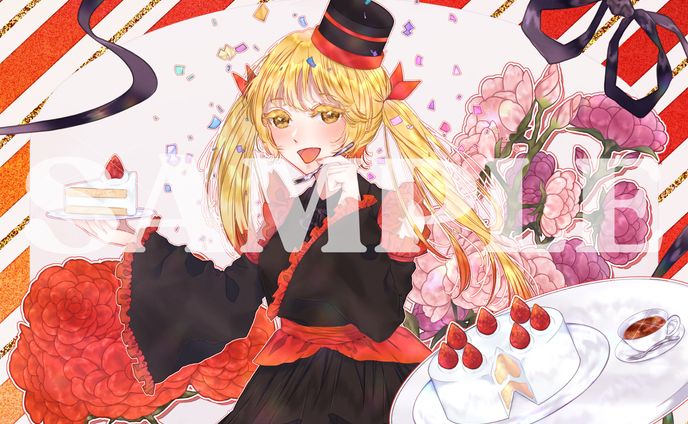 天ゑび衣様　1000人達成イラスト