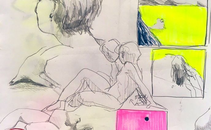 イラスト、エスキース