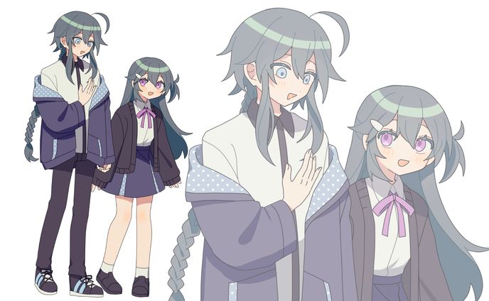 【創作】緑髪の兄妹