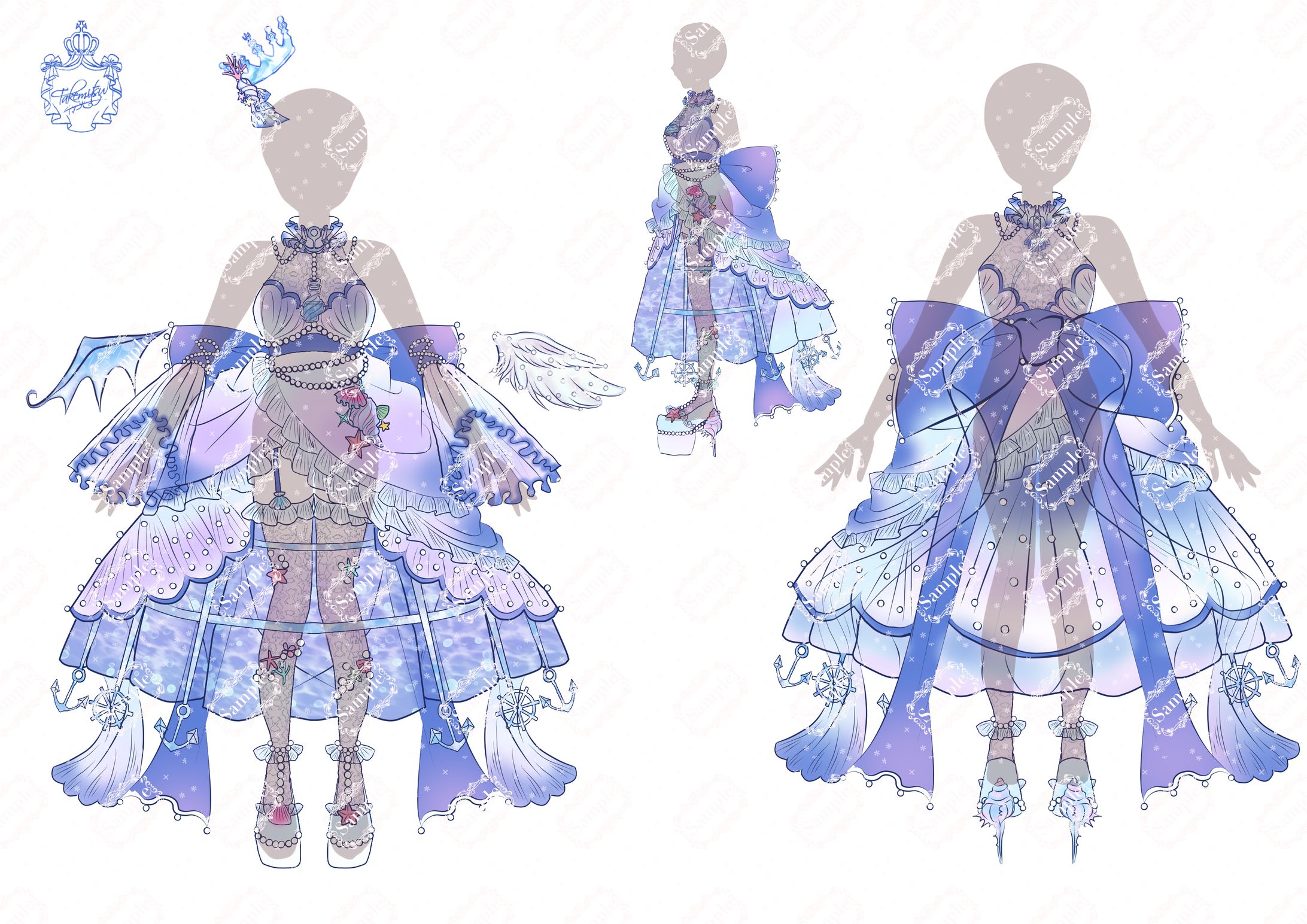 【お仕事】個人様・新衣装デザイン案-1