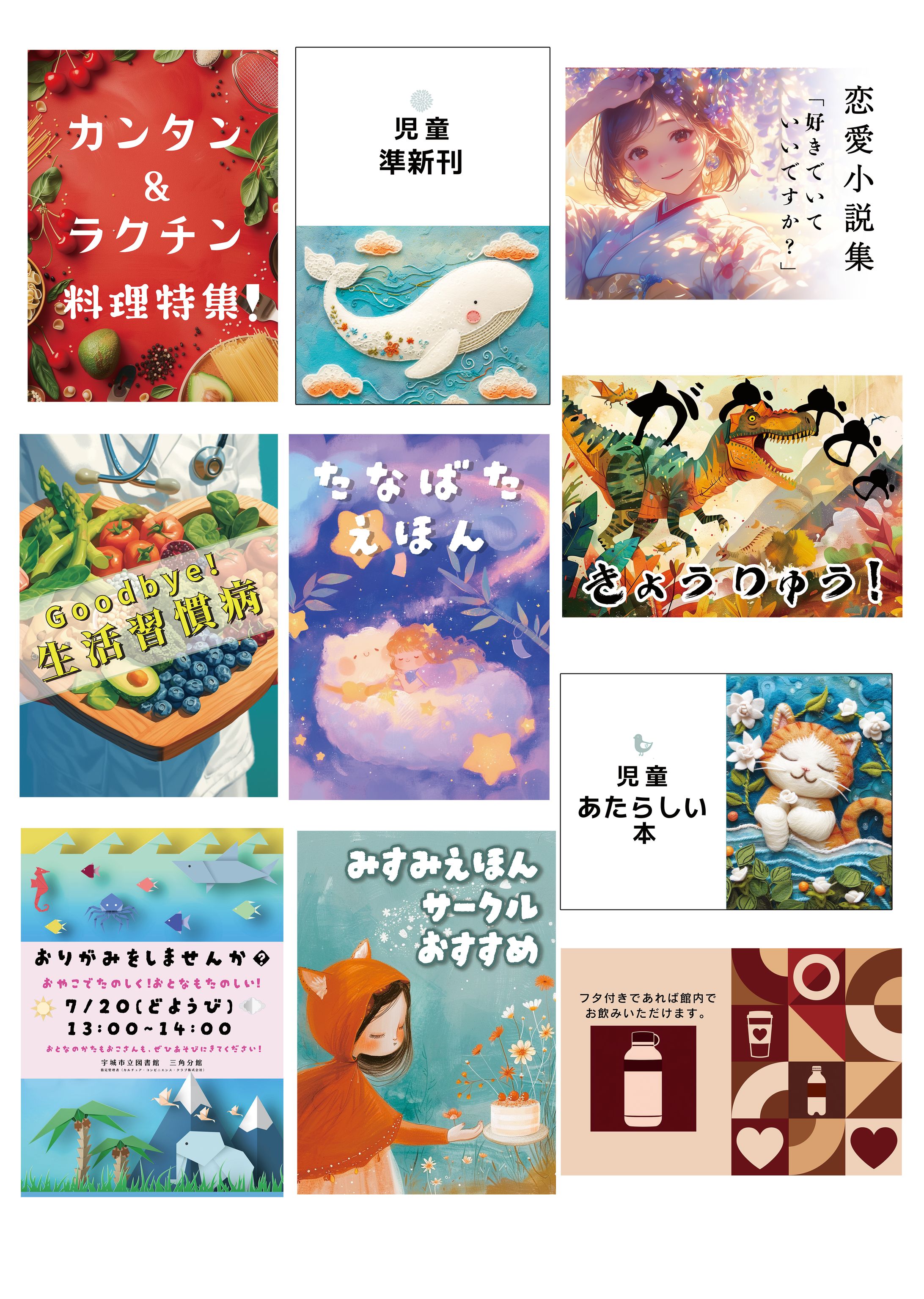 図書館フェア・館内掲示POP制作-1