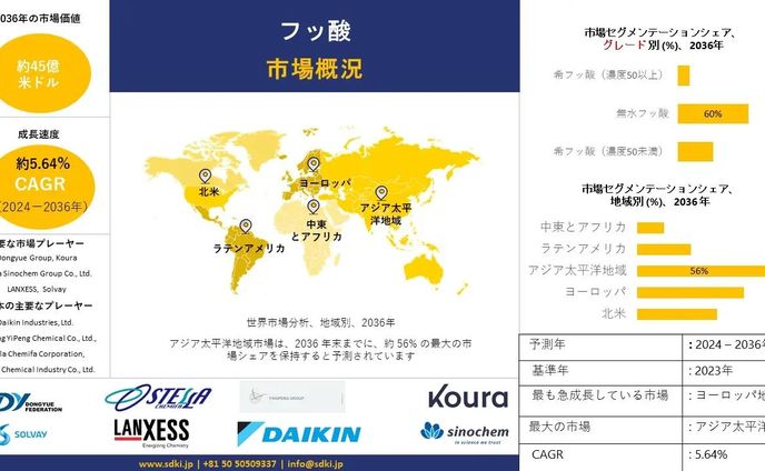 世界のフッ化水素産業調査、洞察、サイズ、シェア、需要、成長、市場概観、動向レポート、トップメーカー、2024-2036年予測   