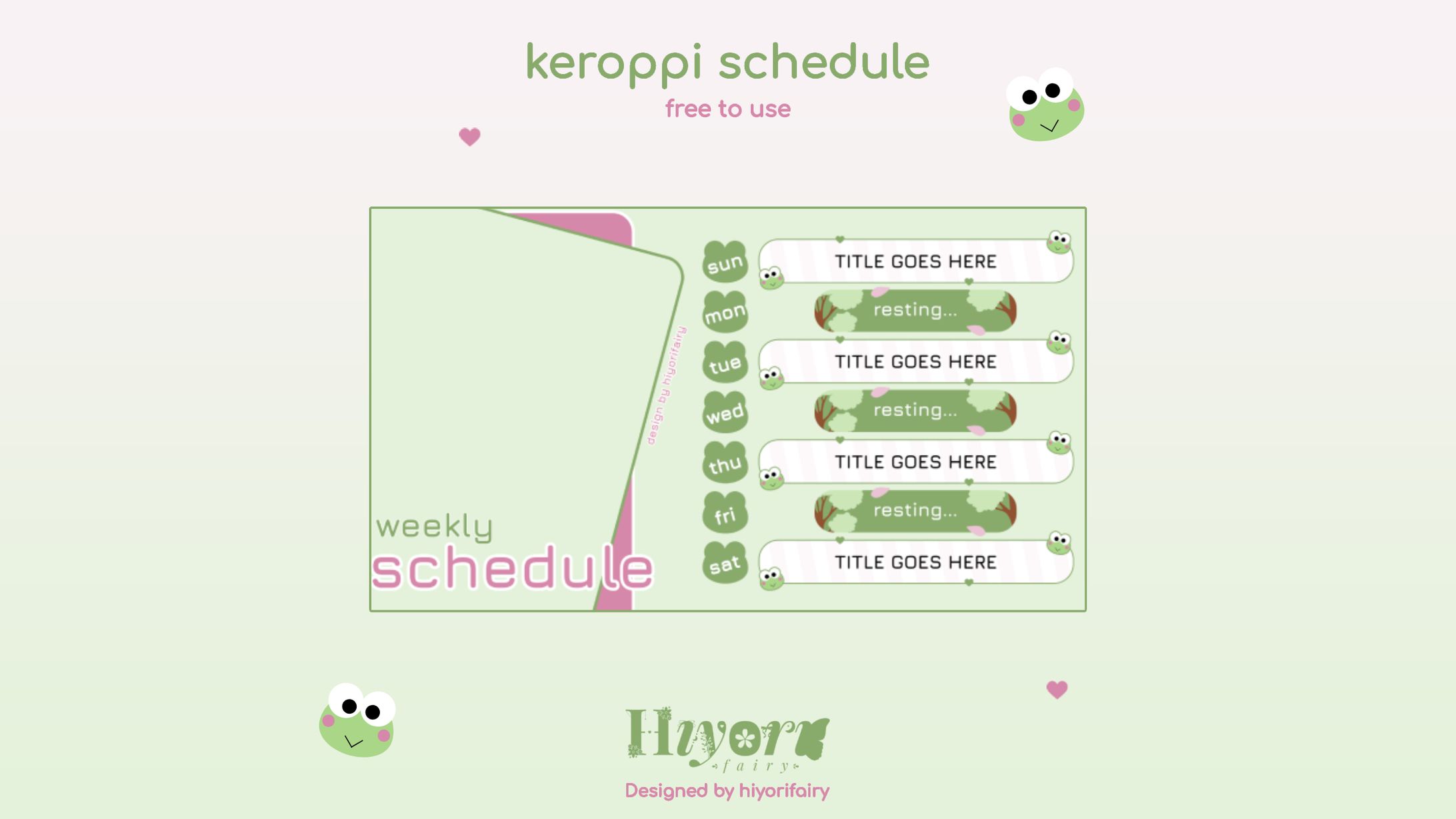 Keroppi Schedule-1