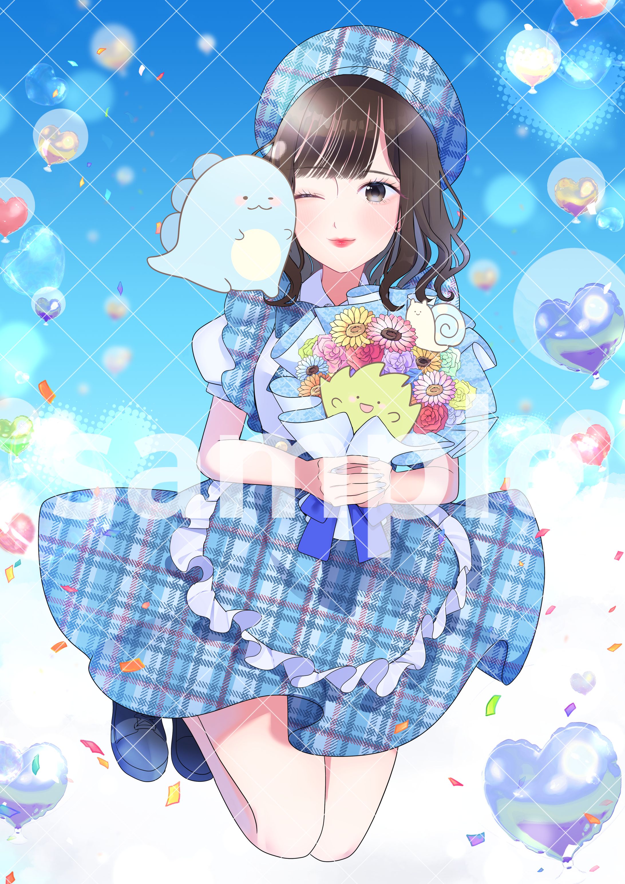 ご依頼イラスト　フラスタパネル用似顔絵イラスト-1