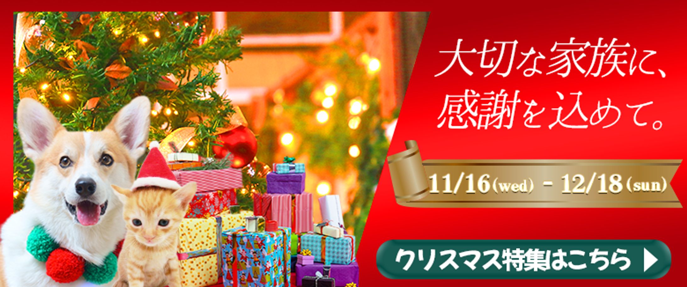 ペット用品店のクリスマス特集バナー-1