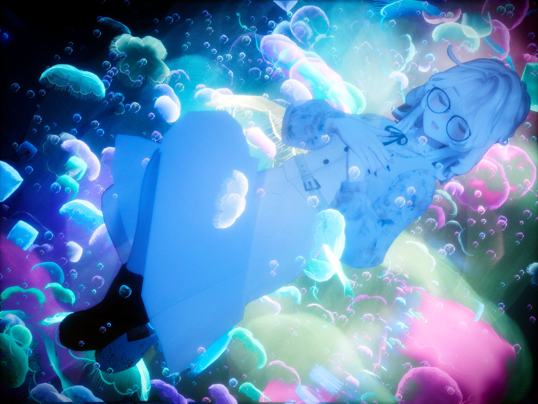 海月の　夢幻　ゆらゆらと　深海に架かる　七彩の夏-1