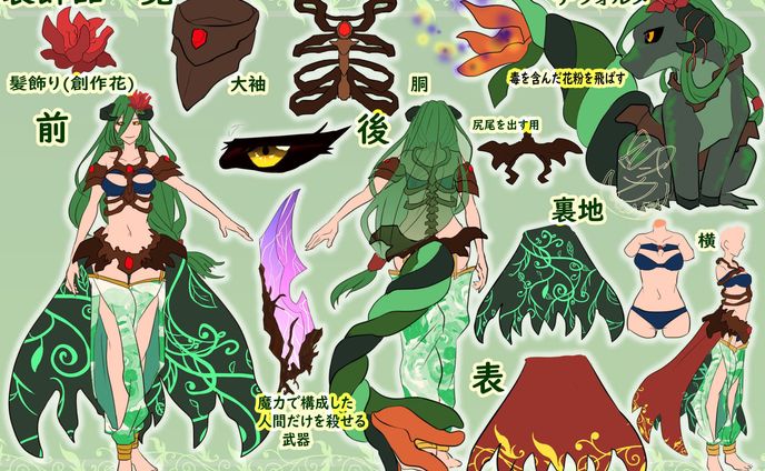 キャラ三面図　緑