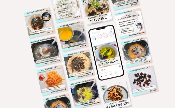 レシピ、sns投稿