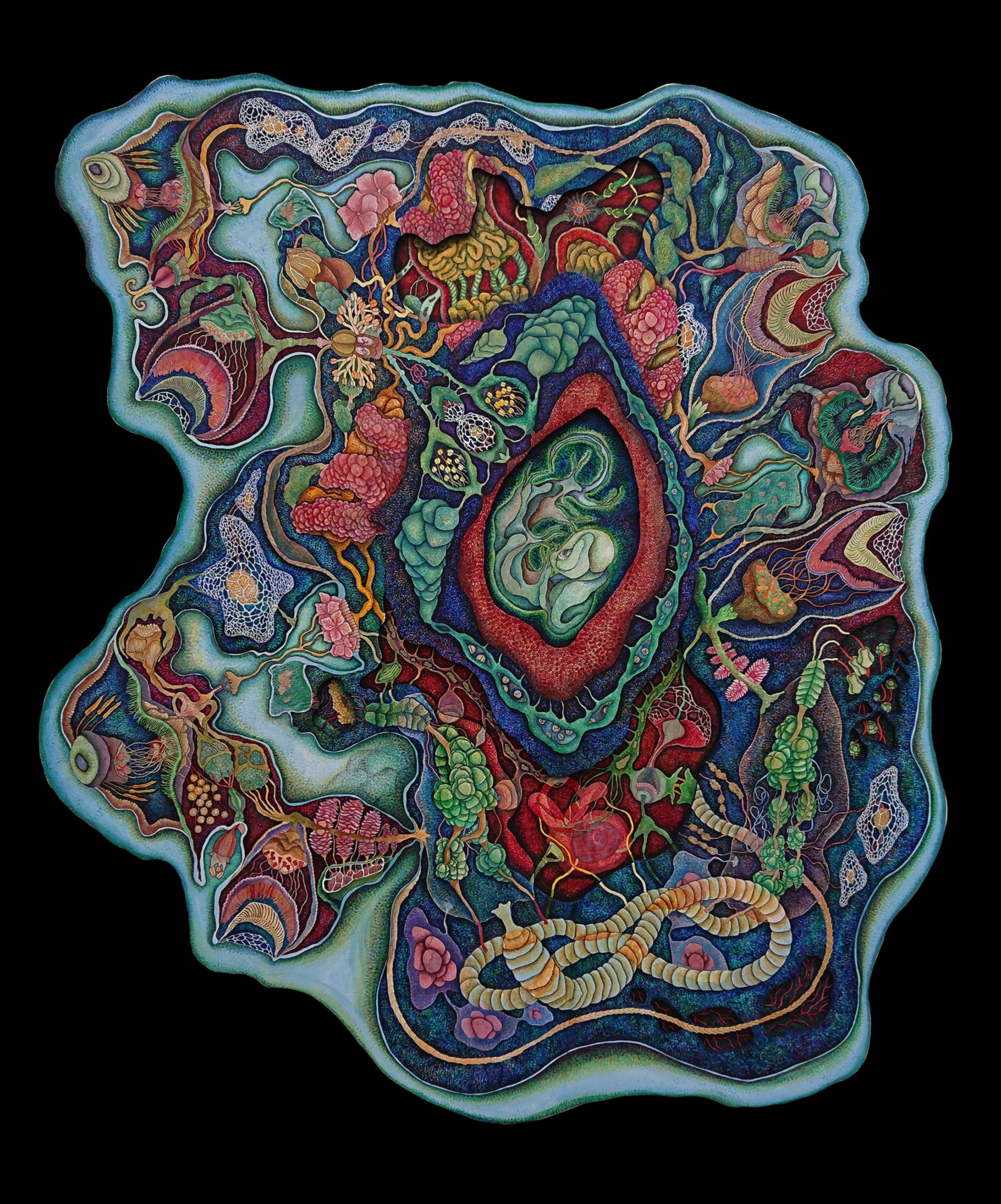 絵画作品「ペルソナ下への美しさへの祈り」-1