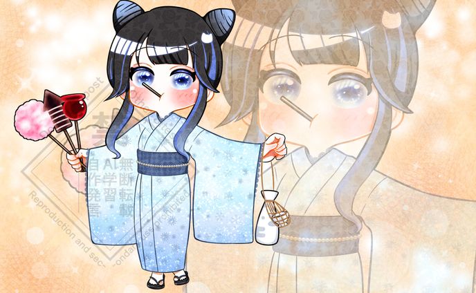 たむたむさま　浴衣SD　イラスト