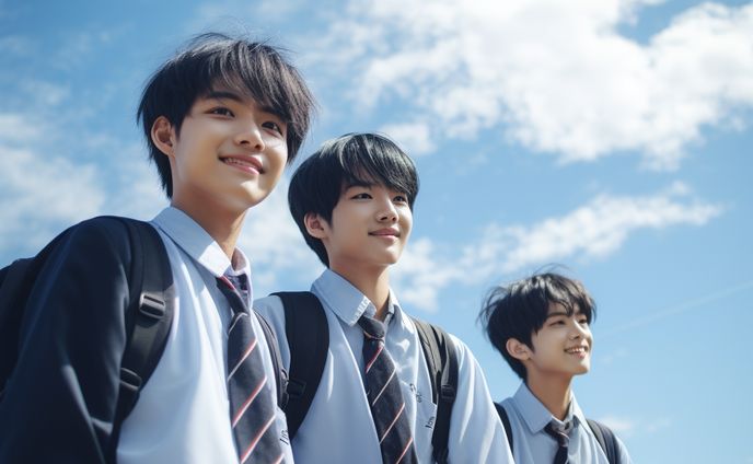 爽やかな中高生（男子中心） AI生成