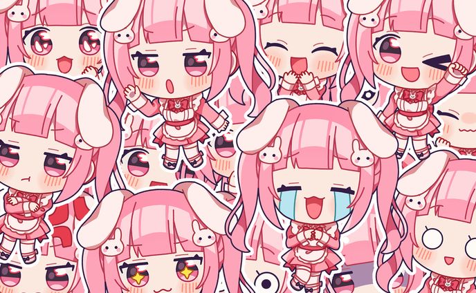 うさたん様 動画用ミニキャライラスト(差分複数)