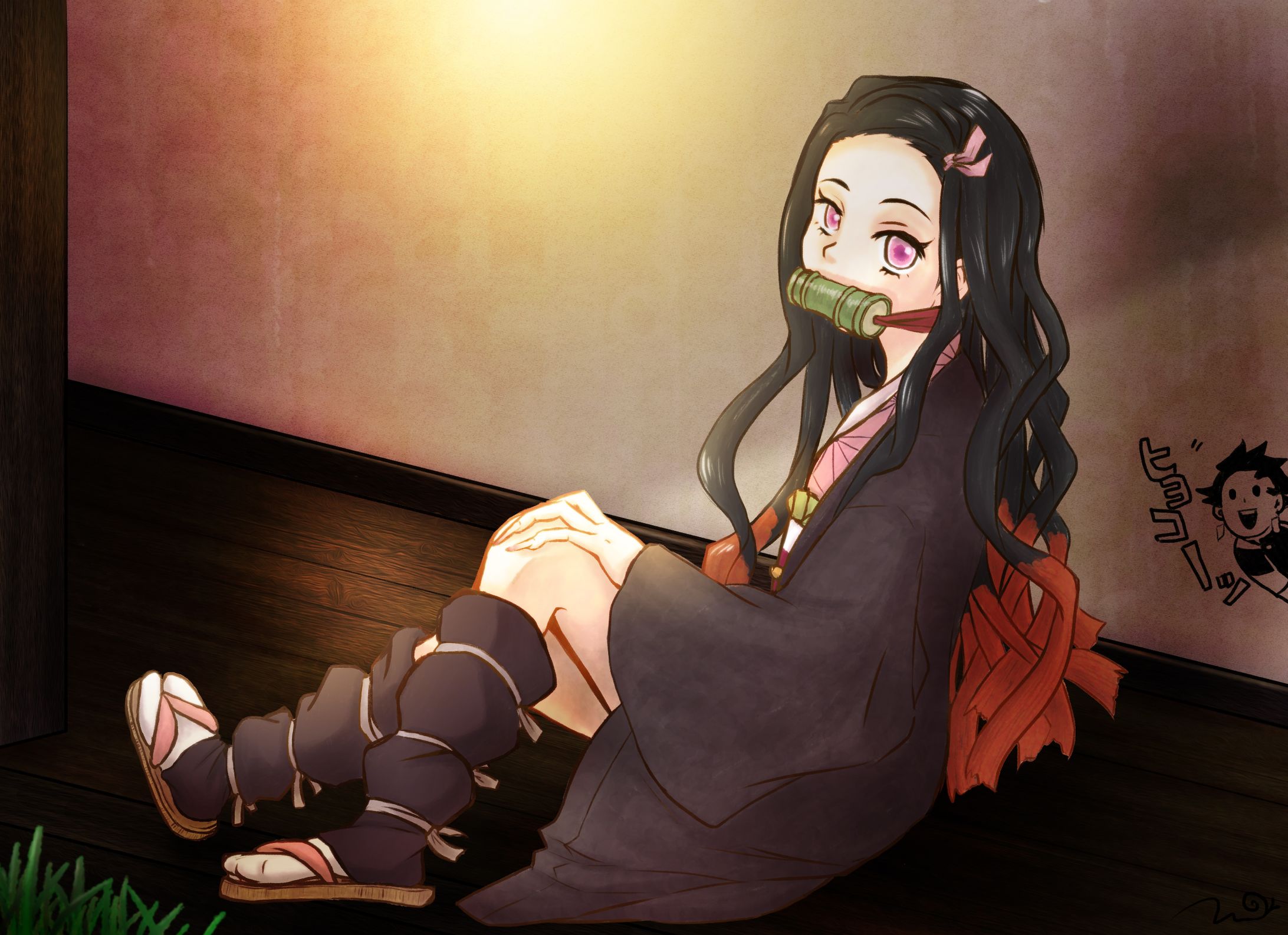 【鬼滅の刃】縁側と禰豆子-1