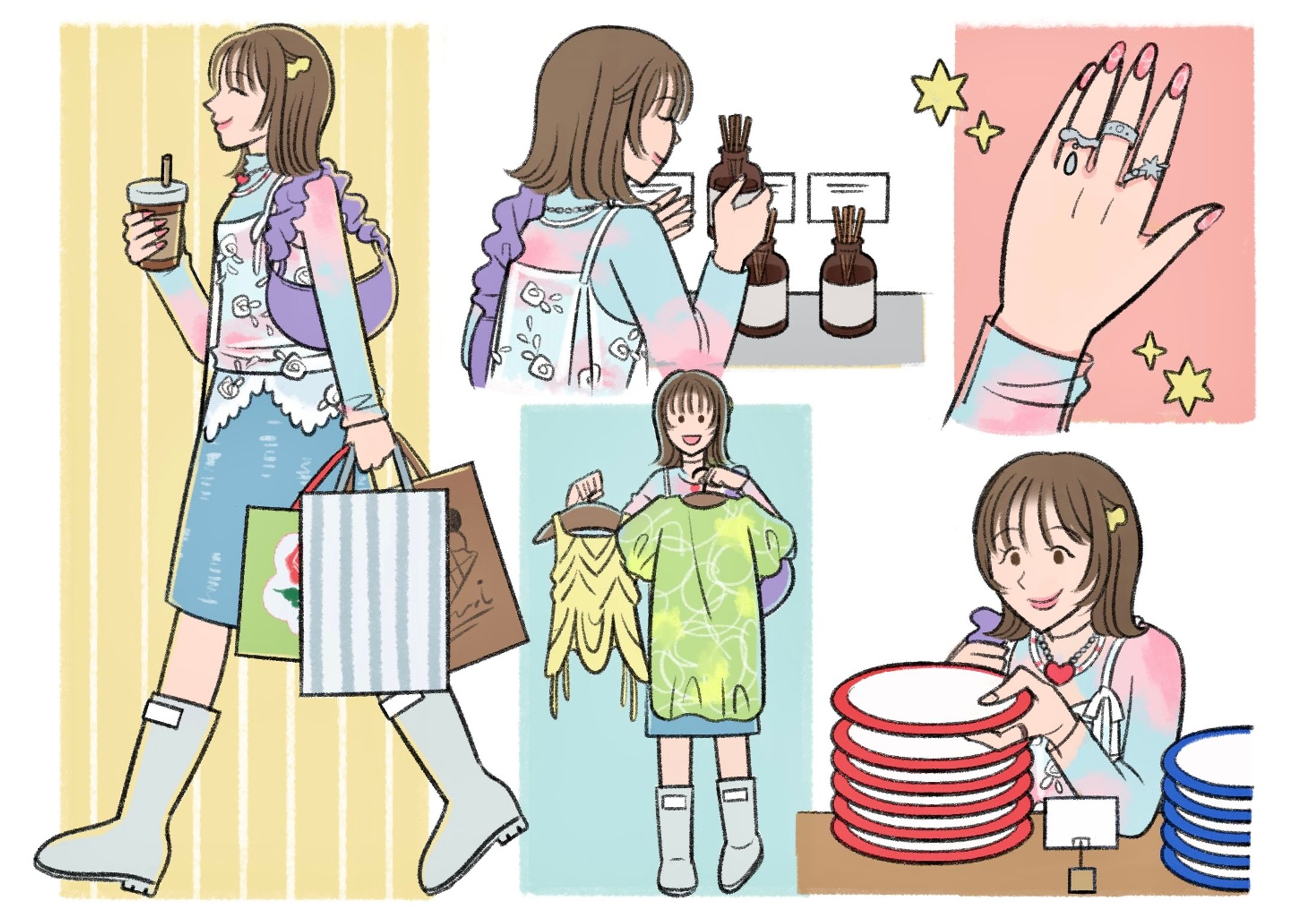 【カットイラスト】お出かけイラスト-1