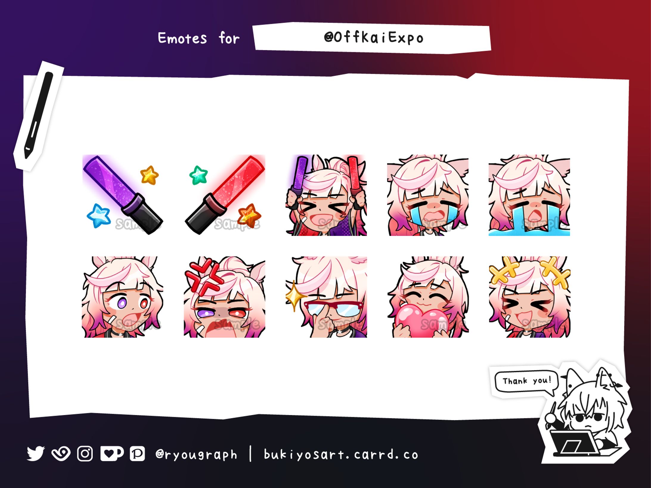 OffKai Expo Mascot-Chan Emotes-1