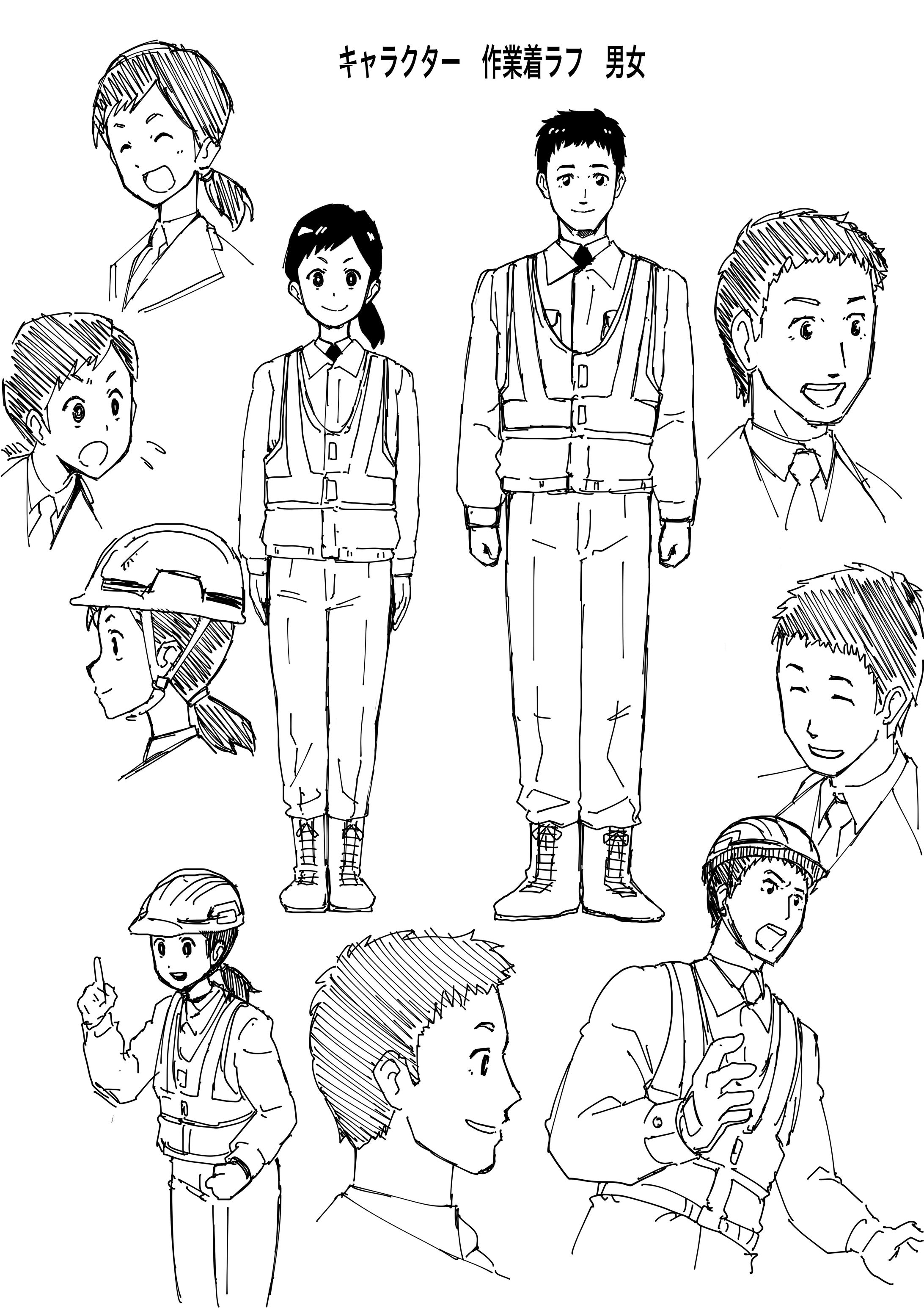 企業案件キャラクターデザインラフ/２パターン-1