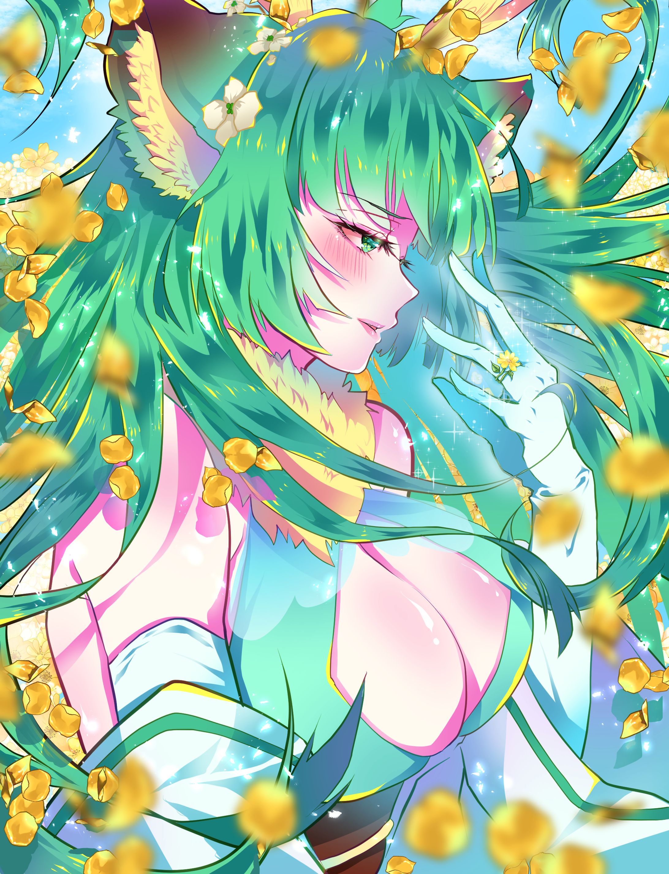 ハルカの花畑イラスト-1