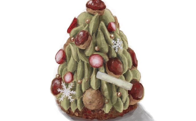 일러스트、クリスマスケーキ