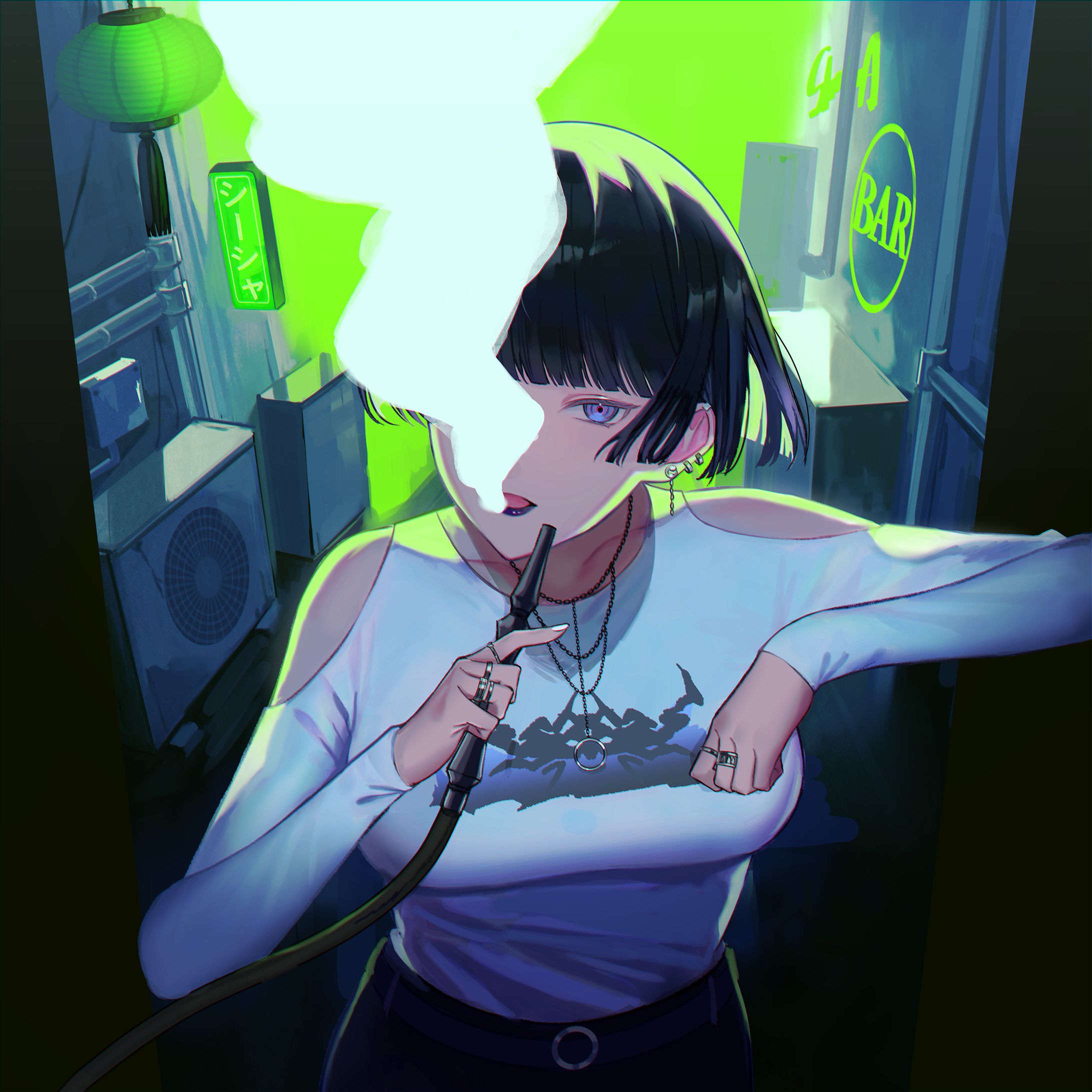 【シーシャ＆バーMATEREAL様】Tシャツ用イラスト-1