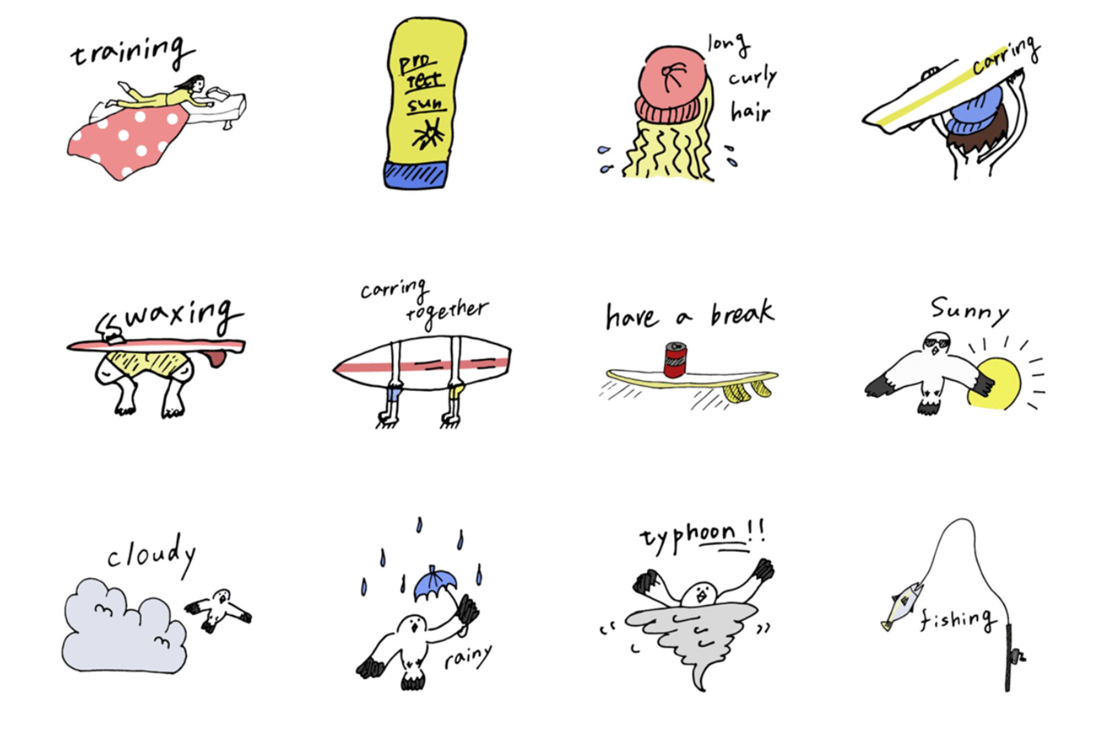 LINEスタンプ「波待ちダイアリー」-1