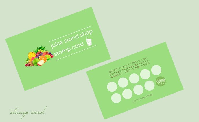 【自主制作/架空案件】juice stand shop「stamp card」