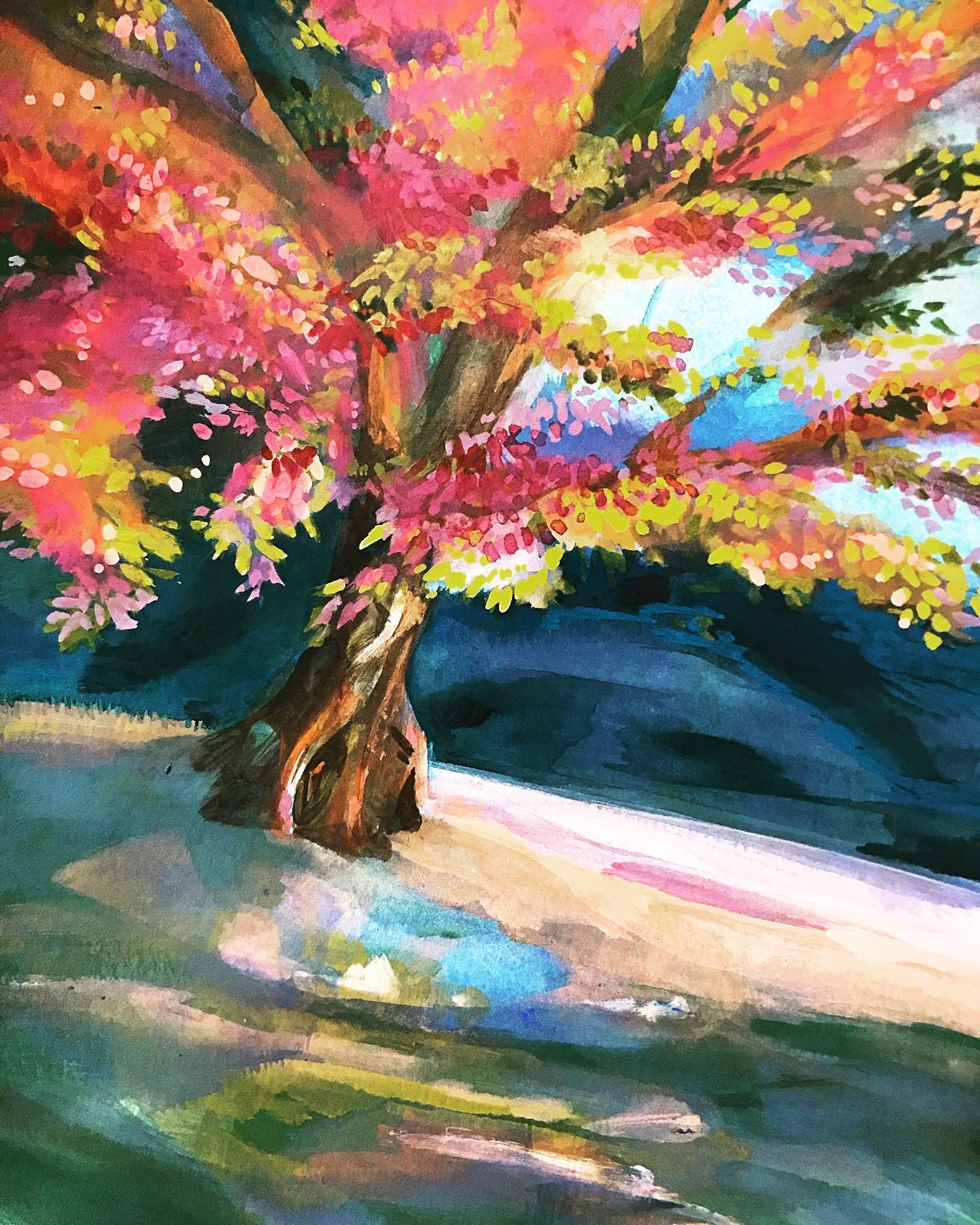 #紅葉 #illustration #artwork #水彩 #風景-1