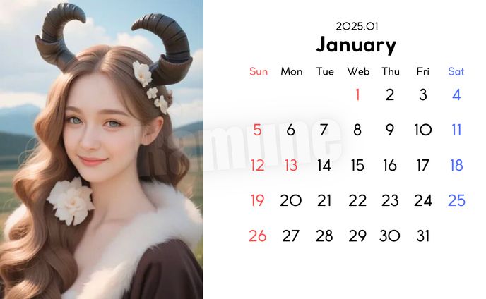 1月：山羊座 (Capricorn)