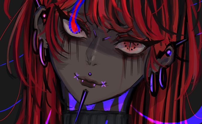 次の髪型はコレが良い

#gyaru 
#イラストグラム
#創作
#ボディピ
#illustration 
#深夜テンション