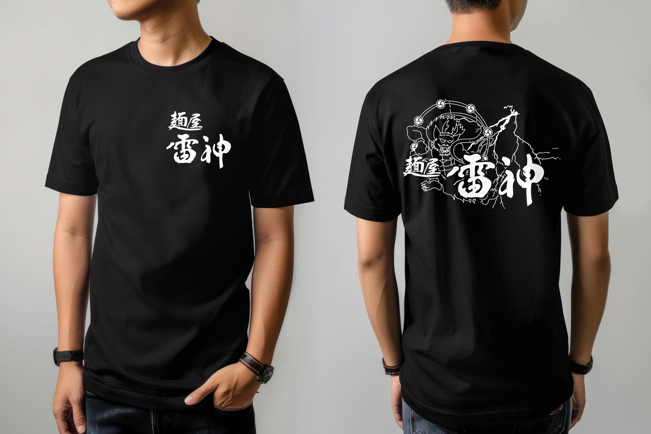 Tシャツデザイン【麺屋雷神様】-1