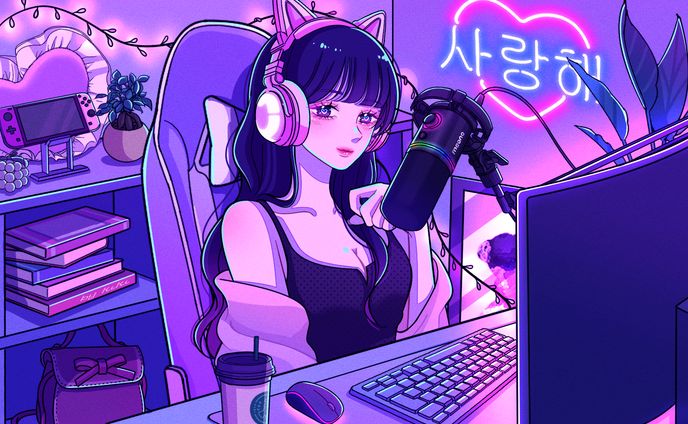 【PR】maono様ゲーミングマイクPRイラスト