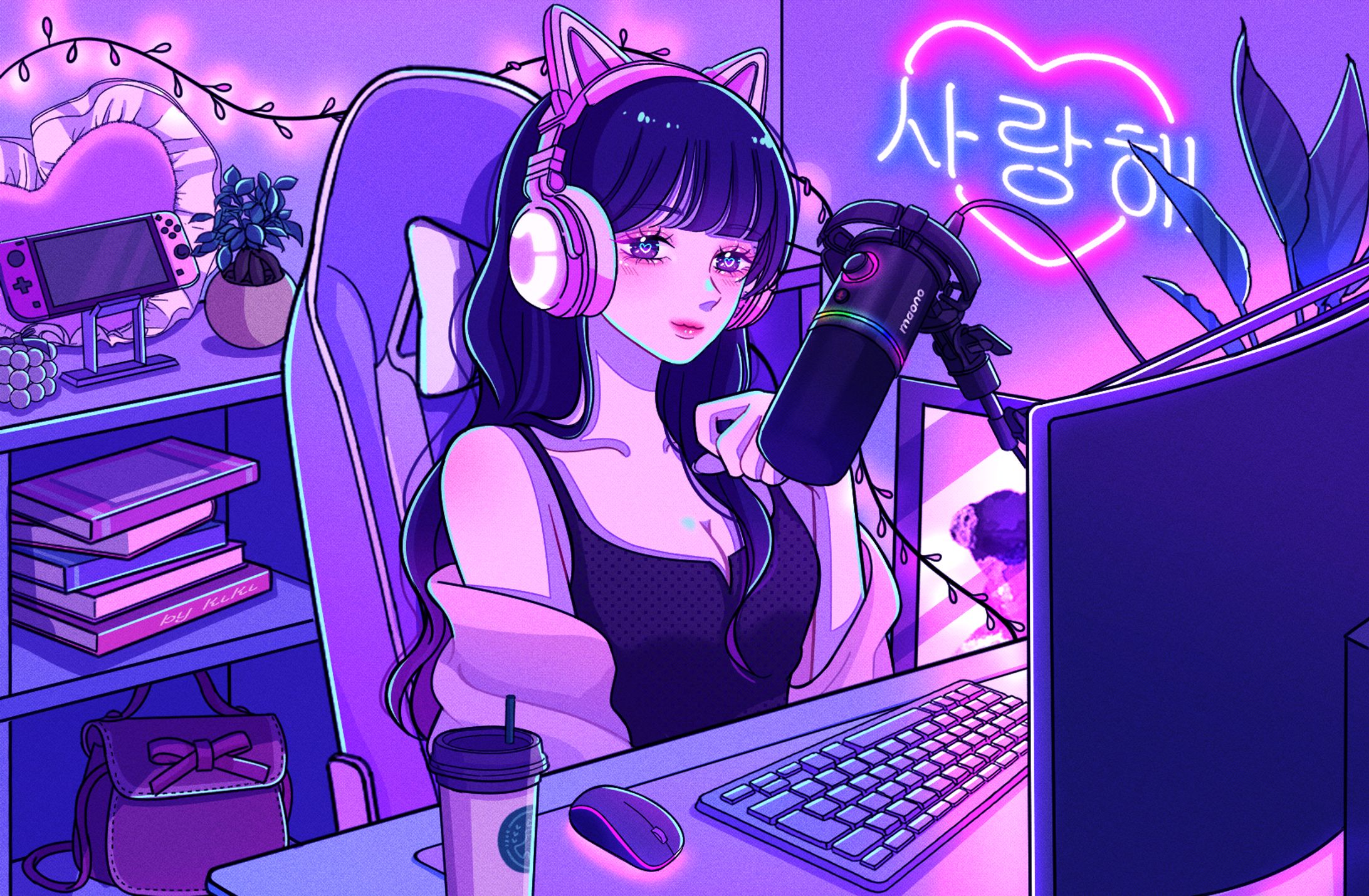 【PR】maono様ゲーミングマイクPRイラスト-1