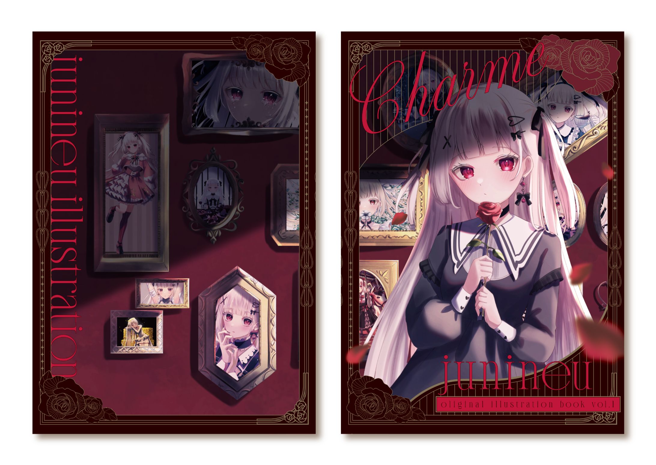 イラストレーターじゅにねうさん　創作イラスト集『Charme』（表紙デザイン）-1