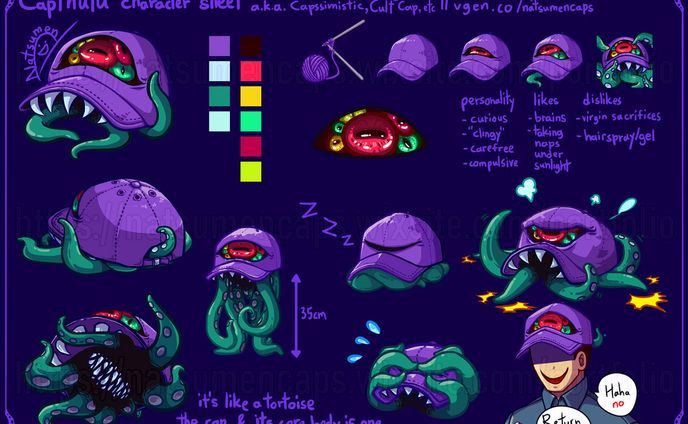 Cult cap/Capthulu character reference sheet