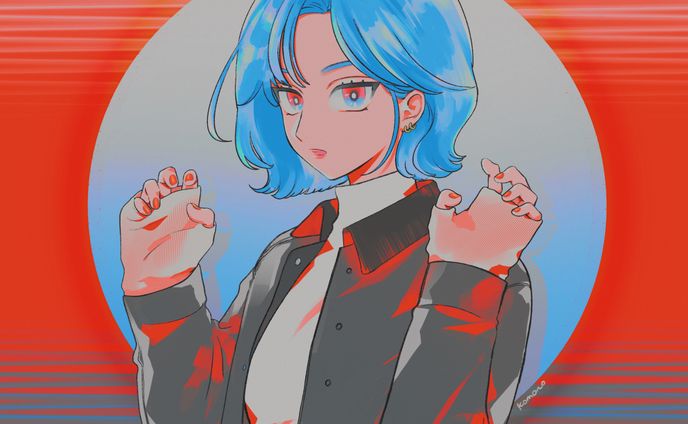 等身イラスト、鬼娘（oni girls）