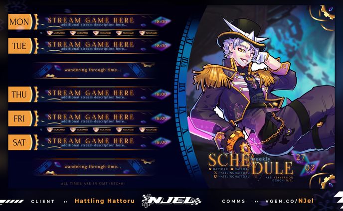 Hattling Hattoru's stream schedule