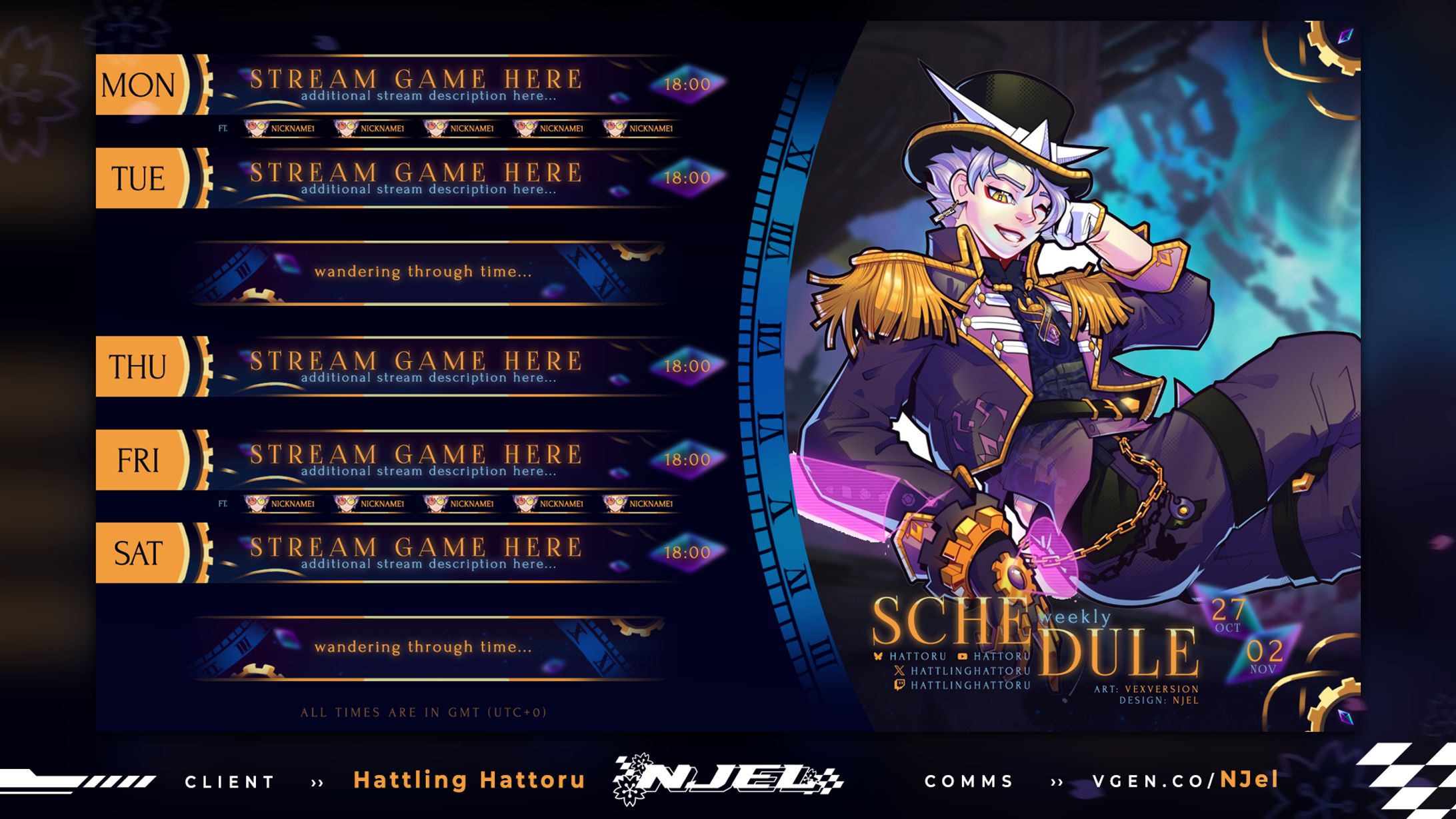 Hattling Hattoru's stream schedule-1