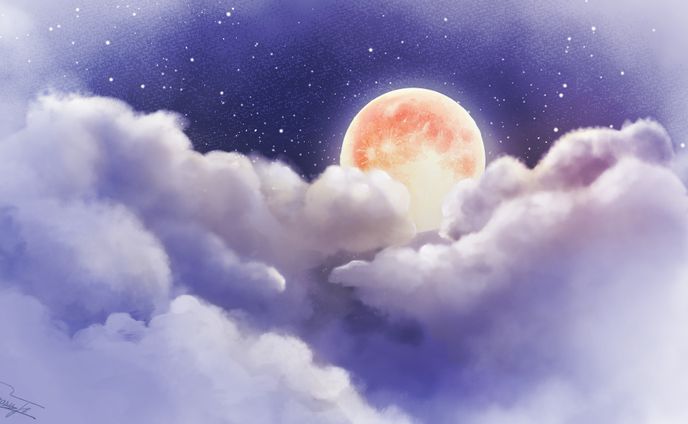2022/3/19【らくがき】月を描いてみました。