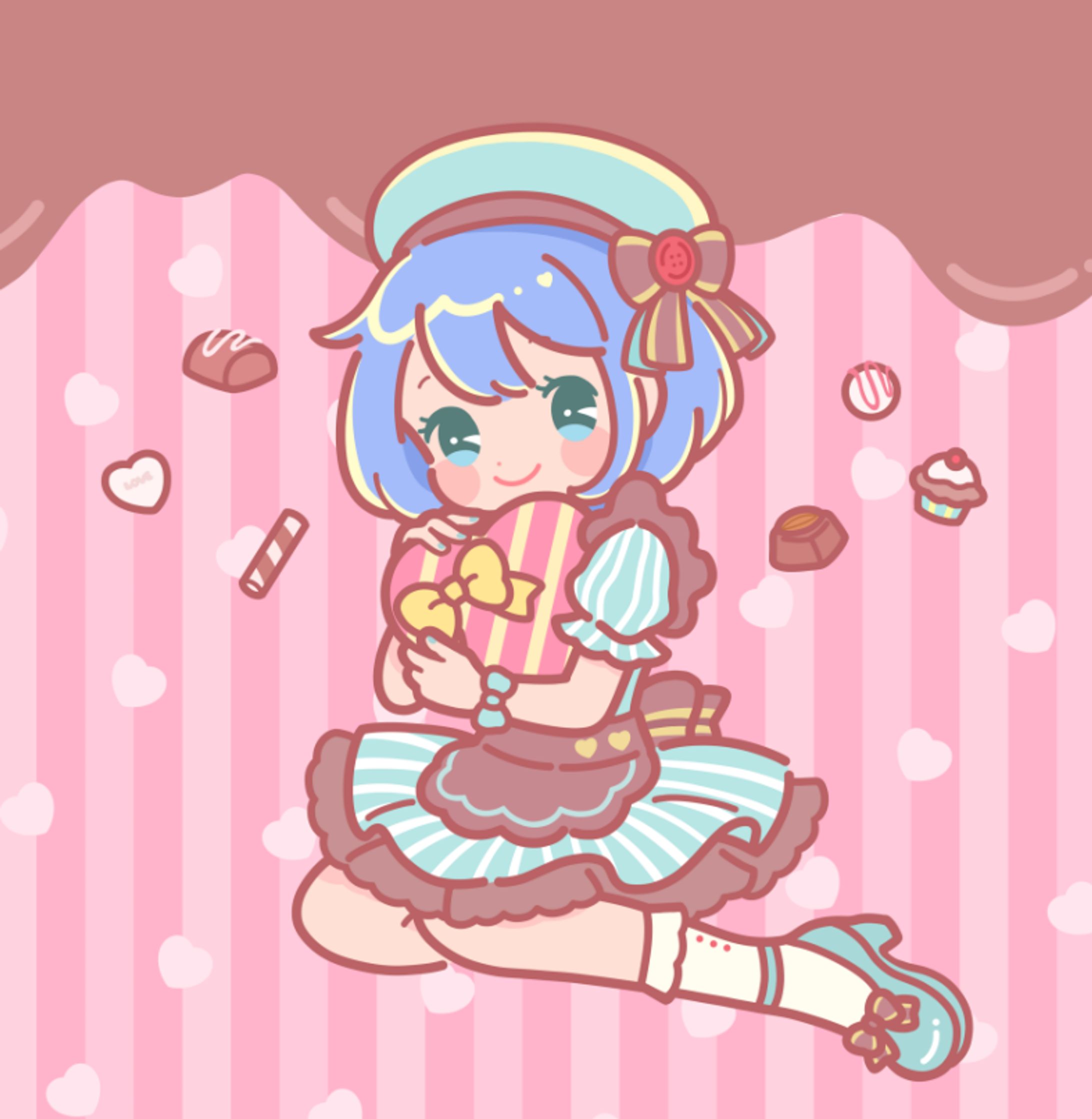 松下様　プリロールコラボ　バレンタインケーキイラスト-1