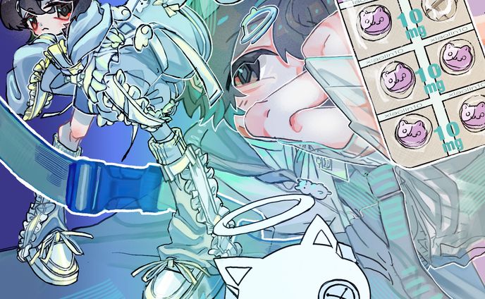 サブカル風フリルパーカー少年